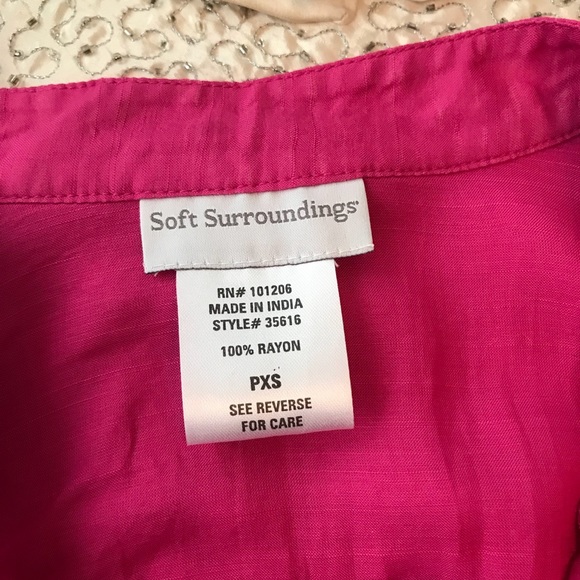 Soft Surroundings Pink Button Down Pop Over Blouse - Picture 3 of 12
